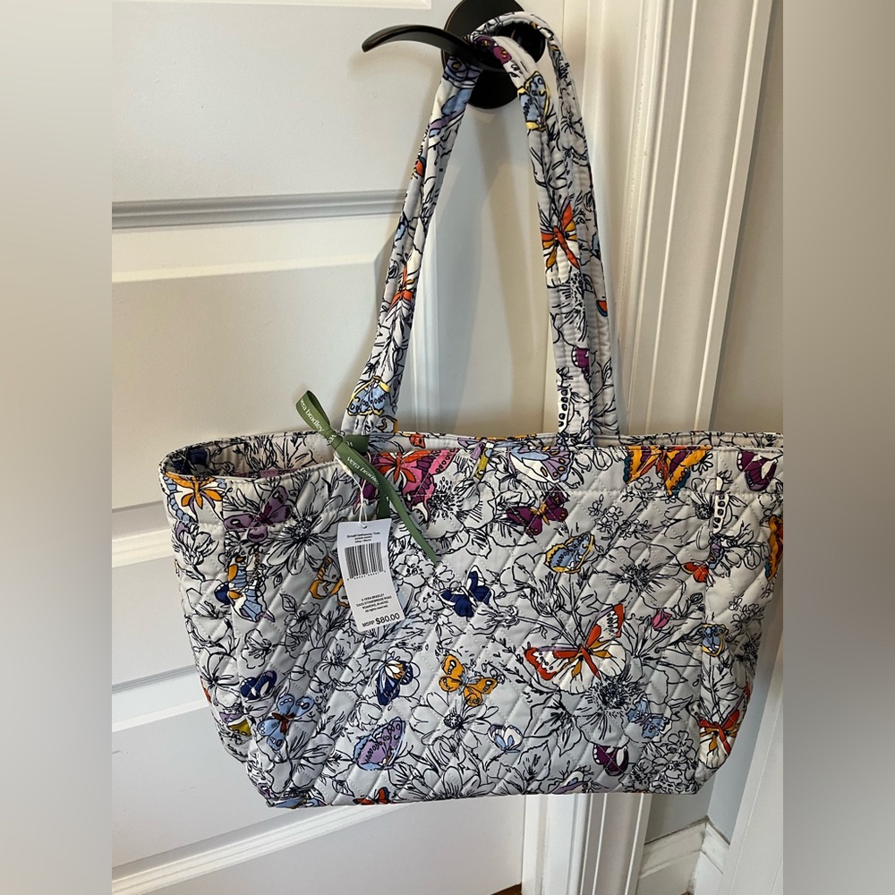 Vera Bradley Small Hathaway Tote Wing + Bloom, NEW WT